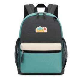 Sawkig Preschool Toddler Backpack for Boys 12 inch Toddler Bookbag for Boys 2-3 (Black and Green)