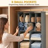 4 Tier Hanging Closet Organizer, 12 Compartments Dual Row Storage,