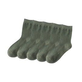 MeganJDesigns 5 Pack Calf Socks for Men, Mens Cotton Socks, Athletics Socks Men (Cotton, 5 Green)