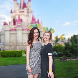 HAMUTH Mouse Ear Headband, Princess Tiana Ears for Women Girls kids Adult, Tiana Mouse Ear for Party Trip Parks CospLay Costume Accessories