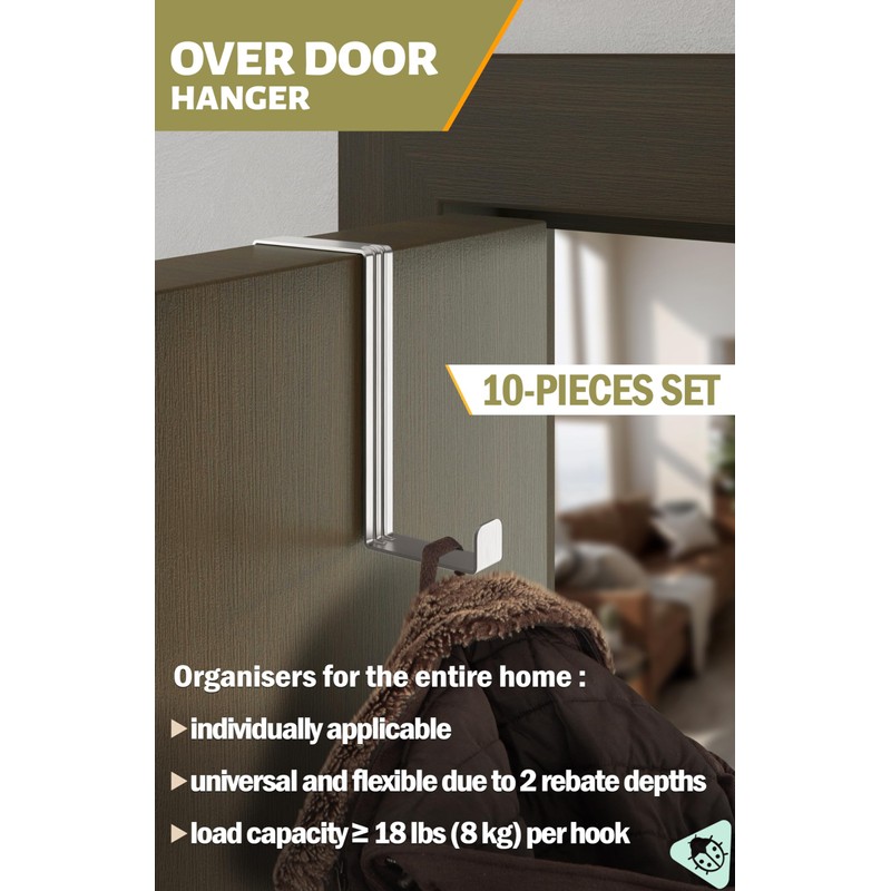 Menz Over Door Hanger – 10 pcs. in Silver -