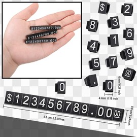 30 Sets Price Display Cube Adjustable Price Tag,Adjustable Removable Mini Cube Dollar Letter Number Tag,for Retail Shop Jewelry Display