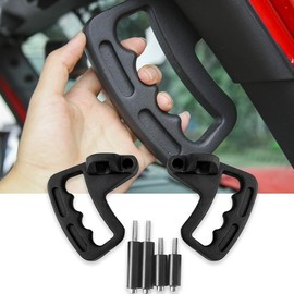 CheroCar Front Aluminum Grab Handles Grip Handle Grab Bars for Jeep Wrangler JK JKU 2/4Dr