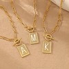 Tewiky Gold Initial Necklaces for Women Square Letter Pendant Necklace