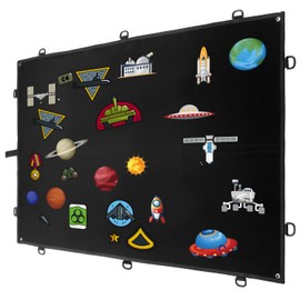 QWORK® Velcro Patches Display Board, 110 x 70 cm, Black Tactical Patches, Velcro Mat with Eyelets, for Badges, Stamps, Sew-On