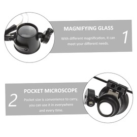 Operitacx 7 x Coin Magnifier Desktop Speaker Stand Pocket Microscope Mini Jeweller Magnifier Glass Lens Magnifier Glass Repair Magnifier View Jewellery Magnifier Right Angle USB B Eyepiece Currency