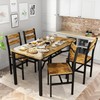 Hooseng Dining Table Set for 4, Wood Kitchen Table Chairs