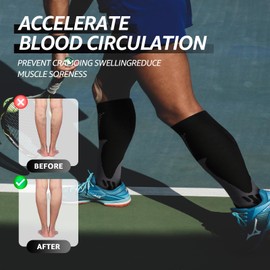 CUBIEX 4 Pairs Plus Size Compression Socks Unisex 20-30mmHg Knee high XXL XXXL XXXXL Wide Calves for Flying Running for Woman & Man……