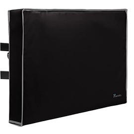Outdoor TV Cover 70"-75" inch - Universal Weatherproof Protector for Flat Screen TVs - Fits Most TV Mounts and Stands - Black