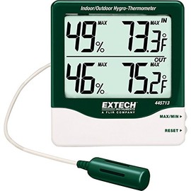 Extech 445713 Big Digit Indoor Outdoor Hygro-Thermometer - Large LCD, Temperature & Humidity Display, Min/Max Tracking, Comfort Level Icons, Wall or Desk Mount, Accurate Digital Sensor