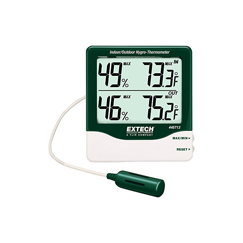 Extech 445713 Big Digit Indoor Outdoor Hygro-Thermometer - Large LCD,