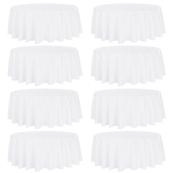 8 Pack Premium Round Tablecloth 120 Inch Round Table Covers