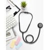 聴診器 ステソスコープ 成人・小児用ダブル 両面型 低周波 高周波 医療 看護用 介護用 (ブラック)