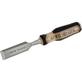 Spec Ops Tools Cincel de madera, hoja de 1 pulgada, hoja de acero de alto carbono, agarre absorbente de golpes