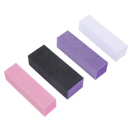 Healeved 20pcs Sponge Nail Files and Buffers for Manicure Pink White Purple and Black Essential Nail Trimming and Polishing Tools for Natural and Art