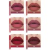 6 Colores Labiales Líquidos Mate Larga Duración Pintalabios