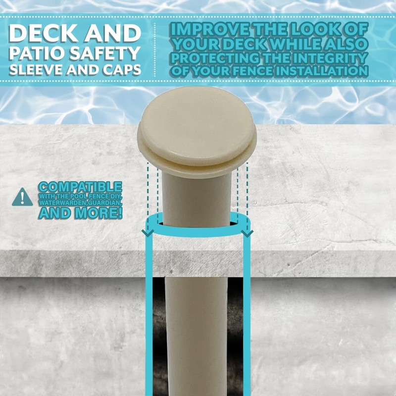 Poolzilla 5-Pack Tan Sleeve and Cap Set for Pool Safety