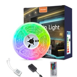 LED Strip Lights, 9.8ft RGB Color Changing Light Strip Kit with Remote and Control Box for Room,Bedroom, TV, Cupboard Decoration, Bright 5050 LEDs, Easy Installation