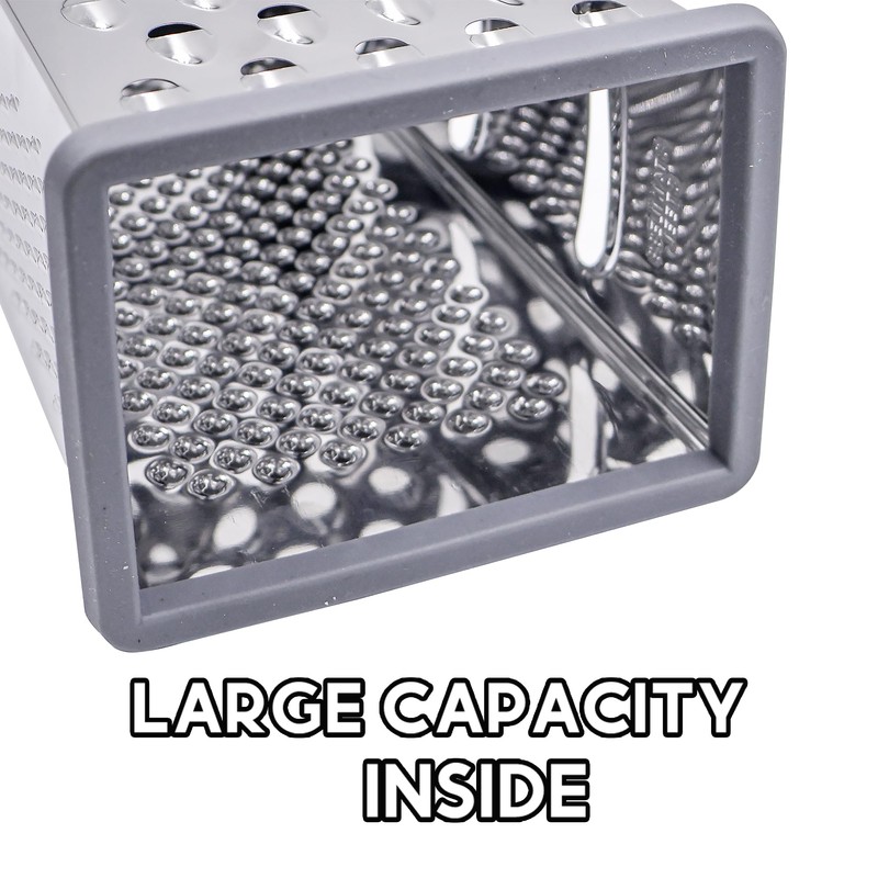 Box Grater Cheese Grater with Handle 4 Sided Stainless Steel