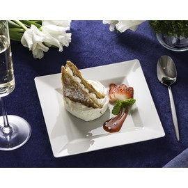 Squarete Bone/Ivory Elegant Wedding Party Disposable Plates/Bowls (10 Pcs Per Pack) (6.5" Dessert Plates, 1 Pack (10))