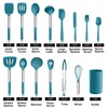 LIANYU 15-Piece Kitchen Cooking Utensils Set with Holder, Silicone Kitchen