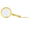 Pokinge 1Pcs Handheld 10X Gold Magnifier Portable Optical Glass Magnifier