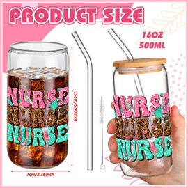 RimCereal 6 Pcs Nurse Graduation Gifts 2024 CNA Week Gifts Bulk for Women 16 oz Nurse Drinking Cups with Lid Straw Can Shaped Glasses Nurse Assistant Gifts for Women Birthday Party Favor