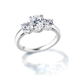 Gift From New York Women's Ring, Platinum, Processed, Artificial Diamond, Engagement Ring, Brand, Present, Metal, Created Diamond