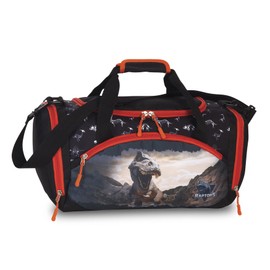 Ragusa-Trade Sports Bag Travel Bag with Cute Deer Fawn Deer Design for Boys and Girls, black/red