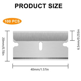 Pack of 100 Ceramic Hob Scraper Blades, Scraper Blades Ceramic Hob Scratch Removal Glass Scraper Replacement Blades Ceramic Scraper Blades Stainless Steel Hob Scraper