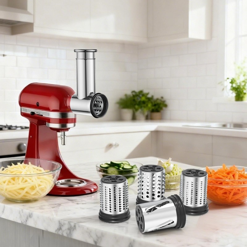 Stainless Steel Slicer Shredder Attachment for KitchenAid Stand Mixers, Large