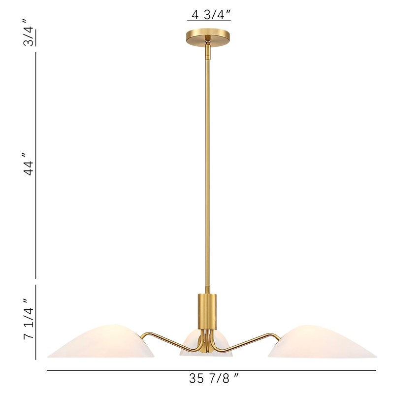 MEXO Modern Glass Chandeliers, Sputnik Chandelier Gold Pendant Lighting Fixture