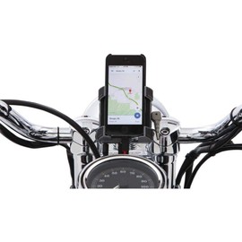 Ciro 50212 Handlebar Mount Smartphone/GPS Holder With Charger (Chrome Handlebar Mount Smartphone/Gps Holder With Charger, Includes 7/8" And 1" Handlebar Mount)