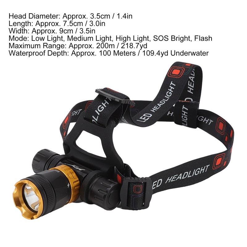 Diving Flashlight 5000LM 5 Light Modes Fill Light 100 Meters