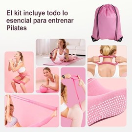 Pilates Kit en Casa 13 Piezas Pelota de Yoga Bandas De Resistencia | Aro de Pilates 5PCS Banda Elástica Yoga y Ejercicios Círculo Mágico Familiares Al