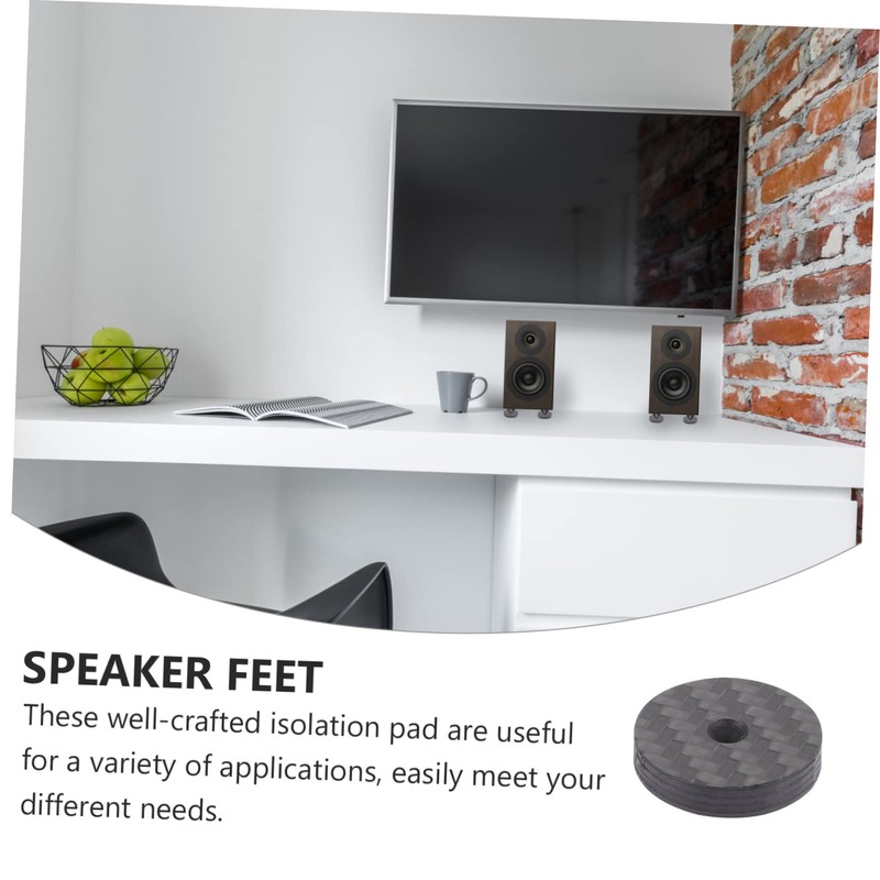 Gatuida 12pcs Carbon Fiber Speaker Isolation Feet Pads Reduce for