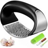 Garlic Press, Upgrade Garlic Mincer Stainless Steel Garlic Press Rocker,