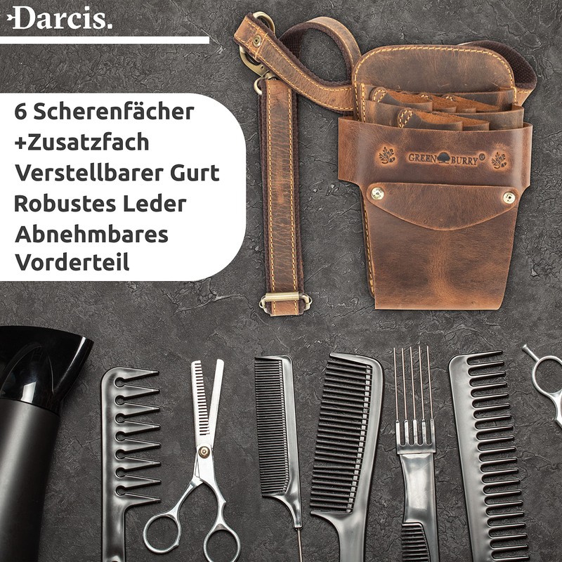 Darcis Hairdressing Bag Brown Extra Large Real Cowhide Leather Individually