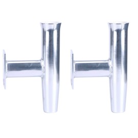 Amarine Made 2Pcs Wall Mounted Aluminum Tournament Style Single Rod Holder, Transom Mounted - 90 Degree