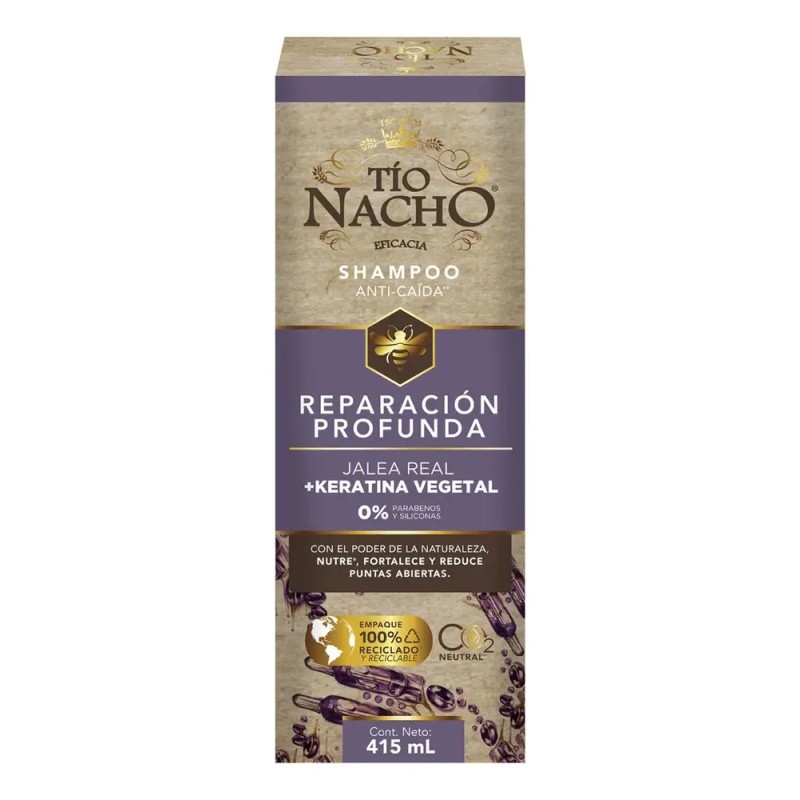 Tio Nacho Shampoo Con Keratina Natural Y Jalea Real. 415ml