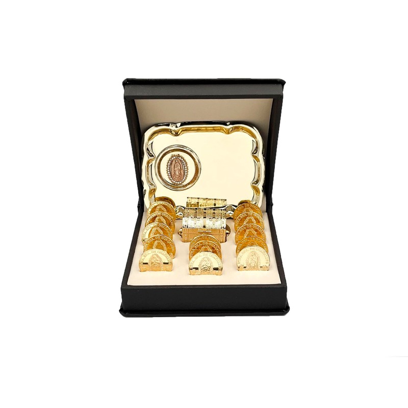 Genérico Arras Matrimoniales Lamidas Oro 14k Virgen De Guadalupe
