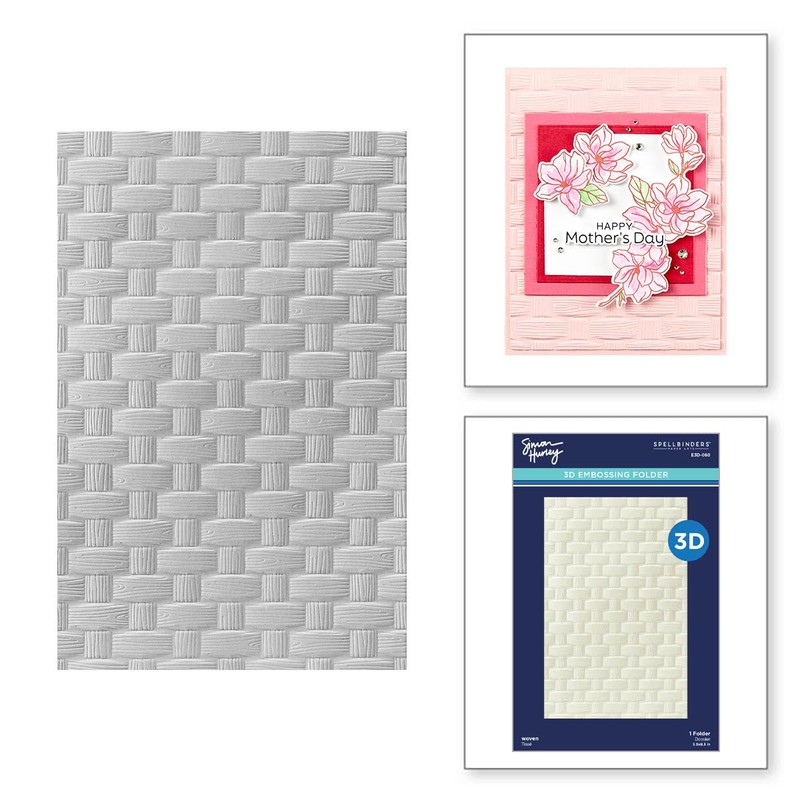 Spellbinders Woven 3D Embossing Folder, Plastic