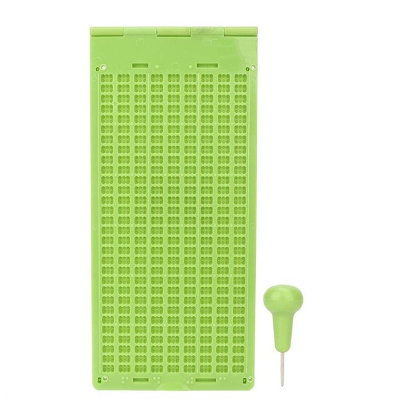 Braille Writing Tool, Braille Aids Tool Portable Plastic 9 Lines 30 Cells Braille Writing Slate Come With Small Stylus, Providing You A Perfect Braille Learning Experience