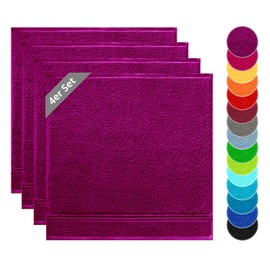 Lashuma Linz Kitchen Towels Set of 4 Cotton Tea Towels 50 x 50 cm Orchid Purple