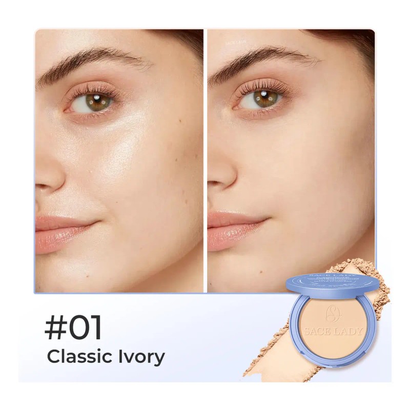 Sacelady Base De Maquillaje Polvo Compacto Fijador Matte 10g