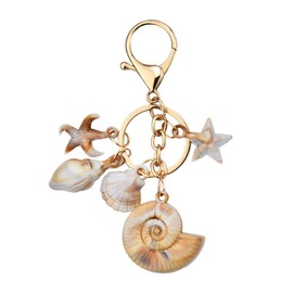 Ocean Sea Shell Keyring Beach Accessories for Adults Women Purse Bag Handbag Charms for Women Girls Seashell Keychain Y2k for Girls Seastar Starfish Key Ring for Car Keys Bag Accessories Charm
