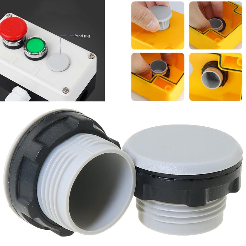 Heyous 10PCS 22mm Grey Plastic Push Button Switch Hole Panel