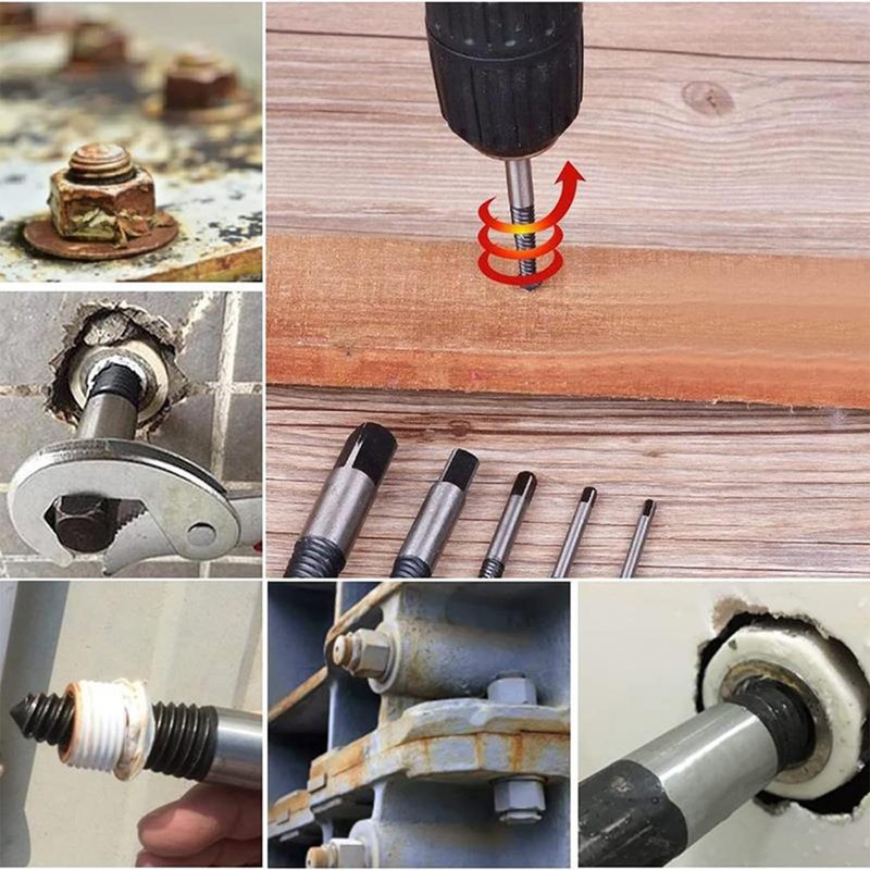 6-Piece Left Extractor Set, M3-M25, Screw Extractor Set, Professional Extractor