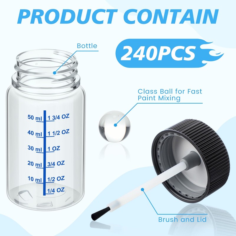 Mumufy 60 Pcs Touch up Paint Bottles with Brush and