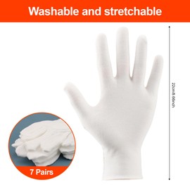 White Cotton Gloves,COZY CORE Moisturizing Gloves Overnight For Dry Hand Moisturizing Cosmetic Eczema Hand Spa And Coin Jewelry Inspection, White Cotton Gloves for Men and Women,One Size Fit Most